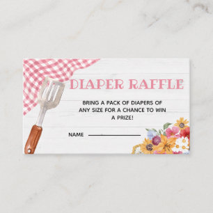 Carte D'accompagnement Baby Shower Fête Bébé Barbecue Diaper Raffle 