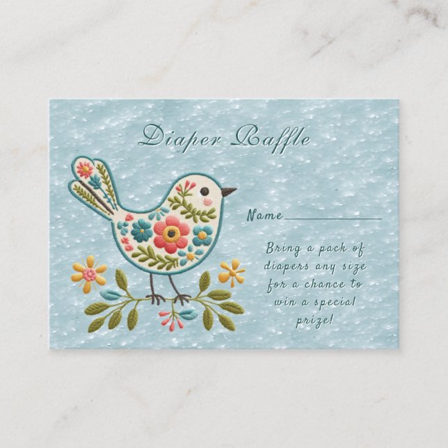 Carte D'accompagnement Baby shower Feuille de Little Bird Floral Green (Devant)
