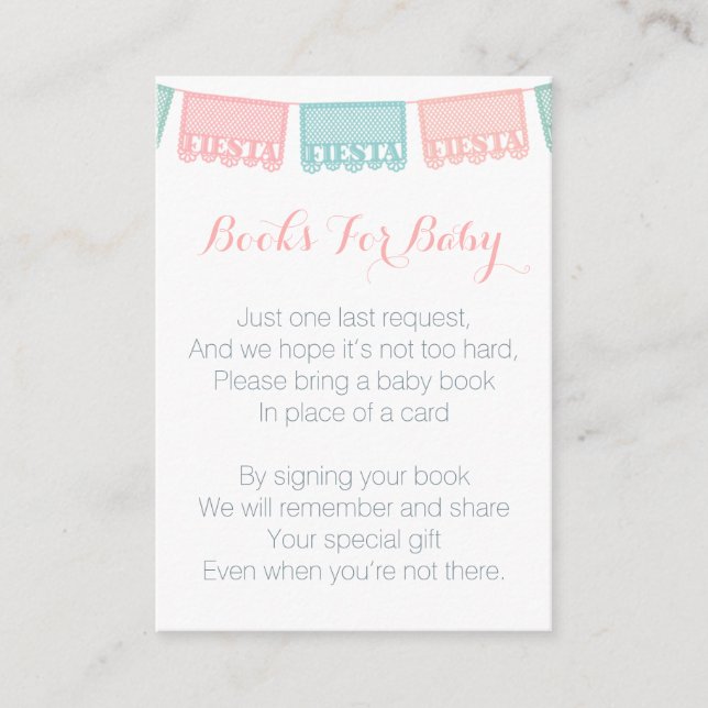 Carte D'accompagnement Baby shower Fiesta Mexicain Apporter Un Livre (Devant)