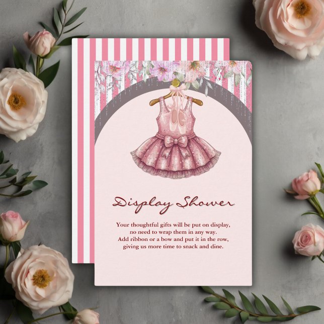 Carte D'accompagnement Baby shower Fille de Ballet Rose Tutu Ballerina mo (Créateur téléchargé)