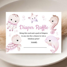 Baby Shower Fille Océan Mer Rose Tirage au Sort Co
