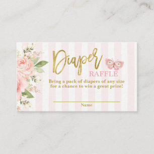 Carte D'accompagnement Baby shower fille papillon Chauve-souris Raffin