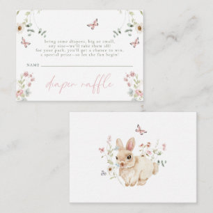 Carte D'accompagnement Baby Shower Fille Papillon Petite Fleur Sauvage