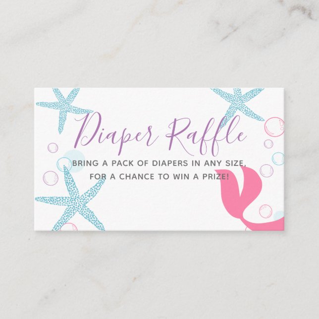 Carte D'accompagnement Baby shower Fille Sirène, Déchets De Déchets (Devant)
