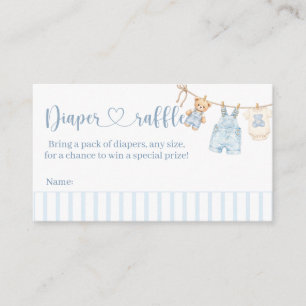 Carte D'accompagnement Baby-Shower Fillettes Jean Bleu Tirage au Sort de