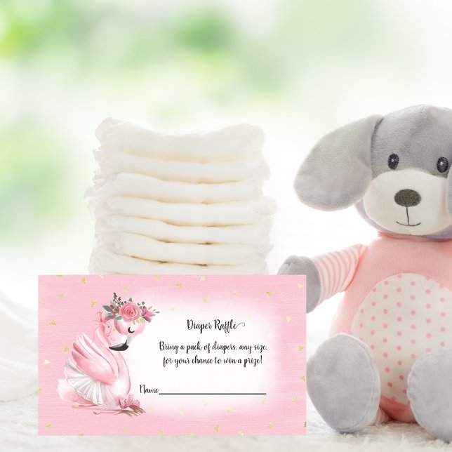 Carte D'accompagnement Baby shower Flamant rose  d'aquarelle rose (Créateur téléchargé)