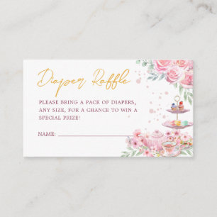 Carte D'accompagnement Baby shower Fleur Rose Thé Fleur Raffin