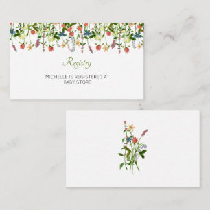 Carte D'accompagnement Baby shower fleur sauvage