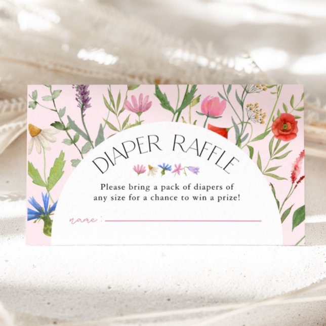 Carte D'accompagnement Baby shower fleur sauvage à rousseur fille rose (Créateur téléchargé)
