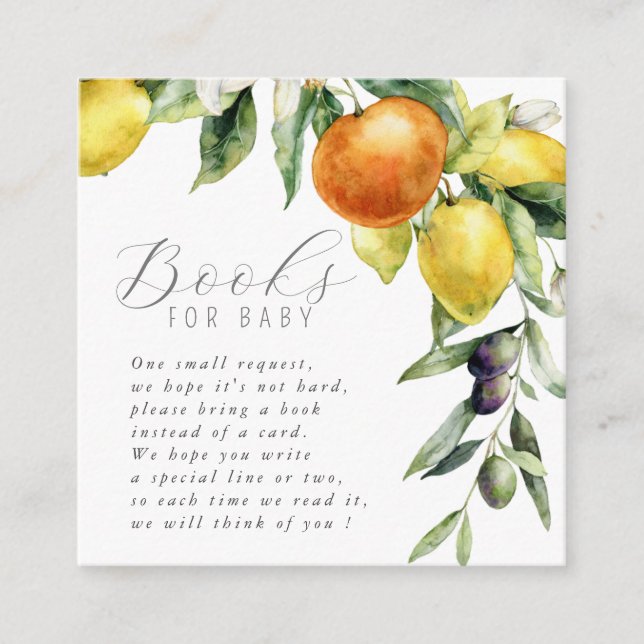 Carte D'accompagnement Baby shower Fleur sauvage aquarelle Demande de car (Devant)