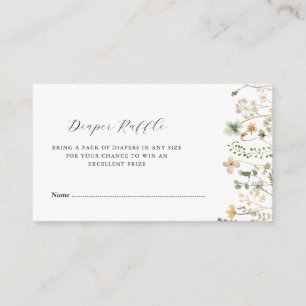 Carte D'accompagnement baby shower fleur sauvage aquarelle tombole