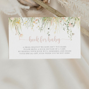 Carte D'accompagnement Baby shower Fleur sauvage Boho vert Demande de rés