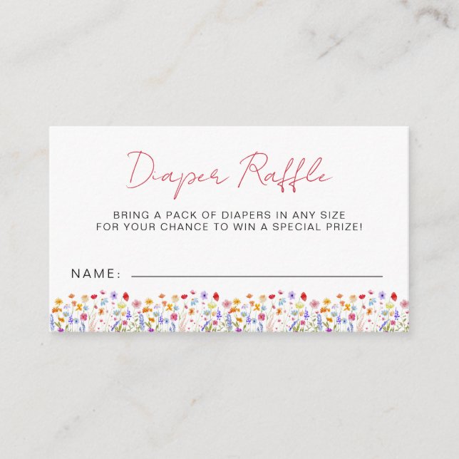 Carte D'accompagnement Baby shower Fleur sauvage de  de  de barrettes (Devant)
