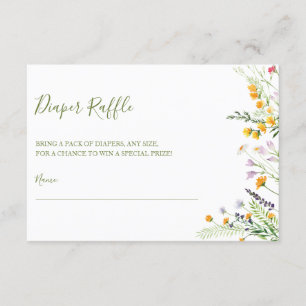Carte D'accompagnement Baby shower fleur sauvage du billet Diaper