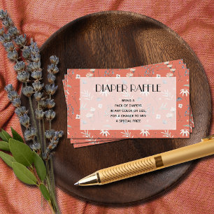 Carte D'accompagnement Baby shower fleur sauvage en terre cuite Raffin de