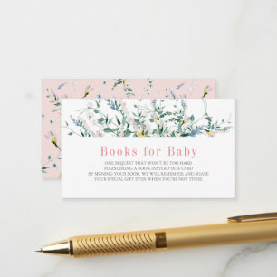 Carte D'accompagnement Baby shower fleur sauvage Watercolor Livres pour b