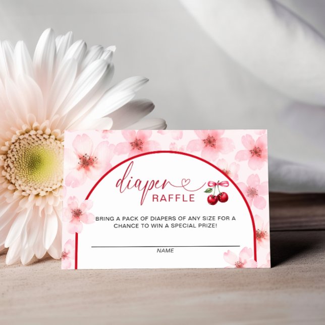 Carte D'accompagnement Baby shower  Fleurs de cerises Raffin (Créateur téléchargé)
