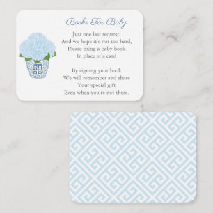 Carte D'accompagnement Baby Shower Fleurs d'Hydrangeas Bleues Classiques