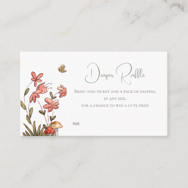 Carte D'accompagnement Baby shower floral Barreau (Devant)