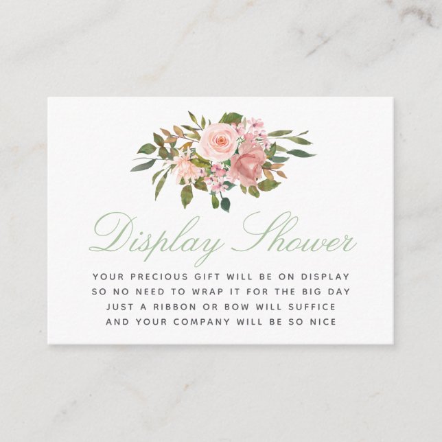 Carte D'accompagnement Baby shower floral et brasseur (Devant)