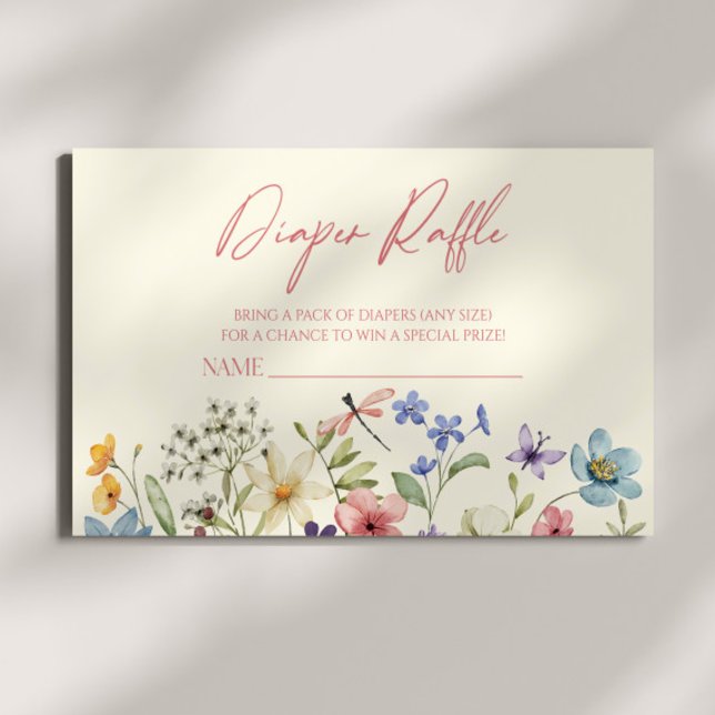 Carte D'accompagnement Baby shower floral fleur sauvage Déchets (Créateur téléchargé)