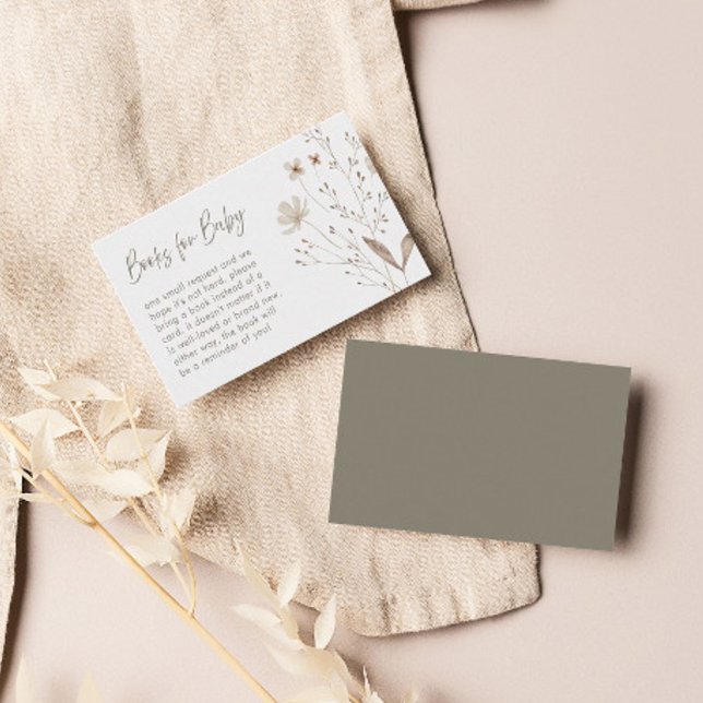 Carte D'accompagnement Baby shower floral Fleur sauvage Pastel | (Créateur téléchargé)