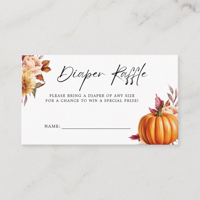 Carte D'accompagnement Baby shower Floral Moderne Chaud Raffle (Devant)