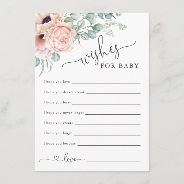 Carte D'accompagnement Baby shower floral Pastel doux souhaits pour bébé (Devant)
