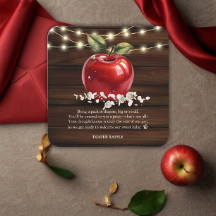 Carte D'accompagnement Baby shower Floral Pomme Rouge rustique