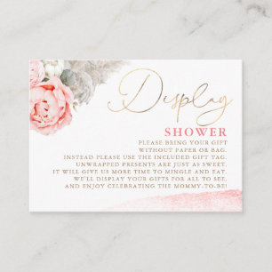Carte D'accompagnement Baby shower Floral rose - douche d'affichage