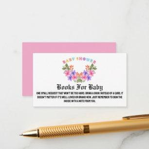 Carte D'accompagnement Baby shower floral rose doux