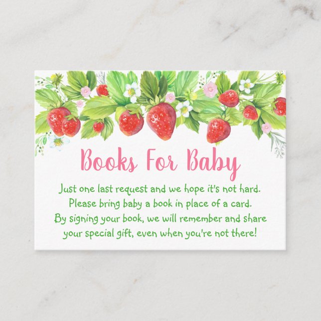 Carte D'accompagnement Baby shower Floral rose fraise Demande de réservat (Devant)