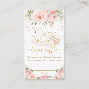 Carte D'accompagnement Baby shower floral rose rose brun brin de cygne