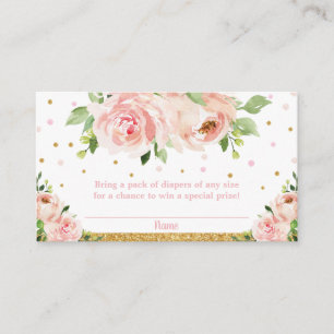 Carte D'accompagnement Baby shower floral rose rousse fille Déchets Raffl