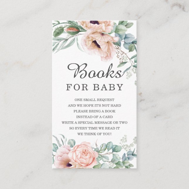 Carte D'accompagnement Baby shower floral rose roux poussiéreux Apportez  (Devant)