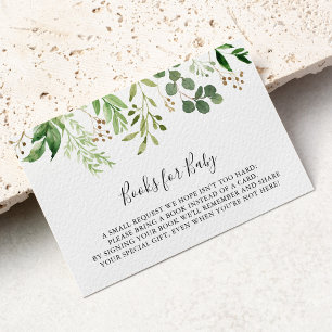 Carte D'accompagnement Baby shower floral simple Eucalyptus Demande de ré