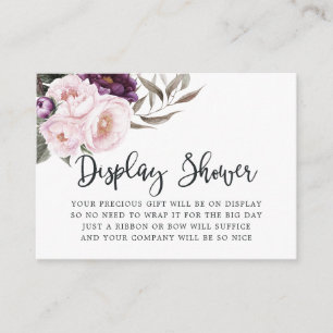 Carte D'accompagnement Baby shower Floral Velvet profond Douche