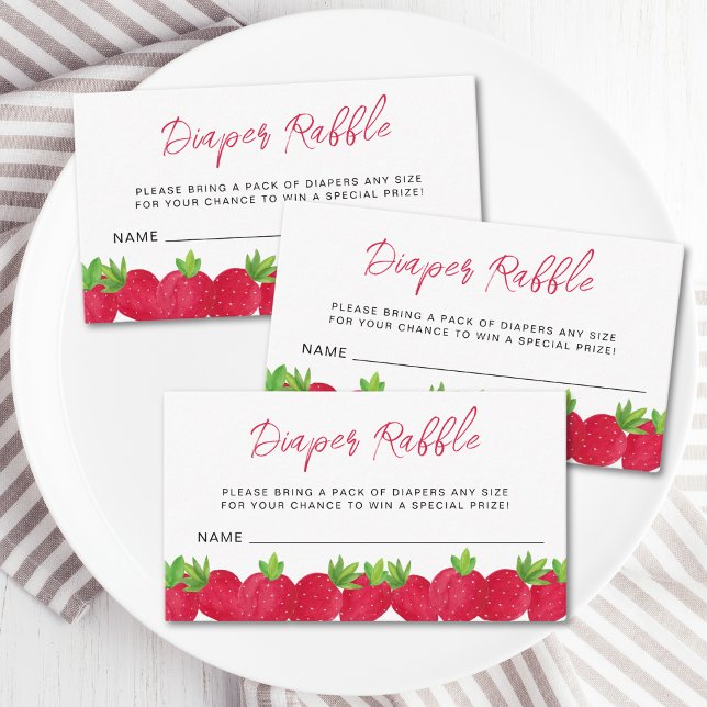 Carte D'accompagnement Baby shower fraise Raffin (Créateur téléchargé)
