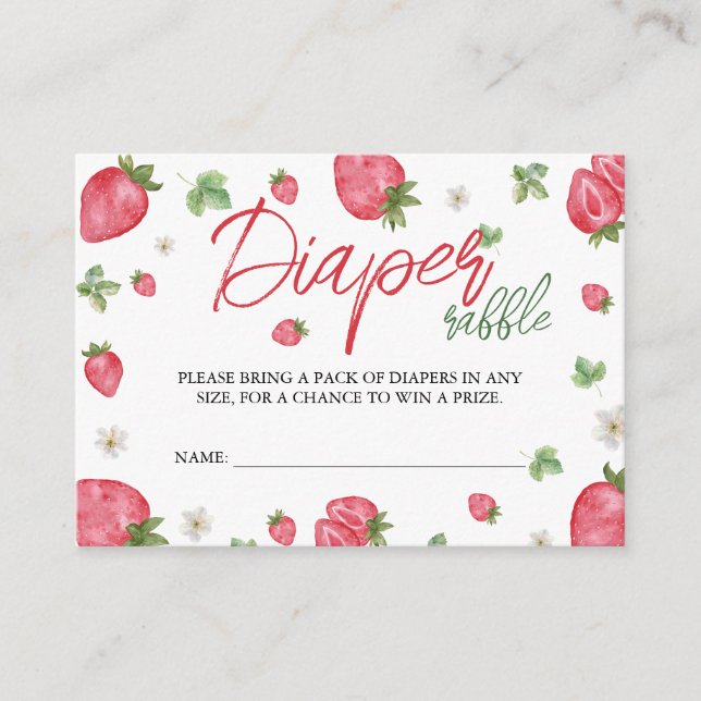 Carte D'accompagnement Baby shower fraise Raffin (Devant)