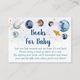 Carte D'accompagnement Baby shower Galaxy Blue Gold Demande de réservatio