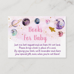 Carte D'accompagnement Baby shower Galaxy Pink Gold