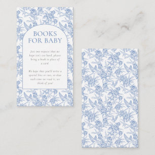 Carte D'accompagnement Baby Shower Garçon Bleu Vintage Toile De Jouy