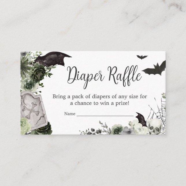 Carte D'accompagnement Baby shower gothique floral Déchets (Devant)