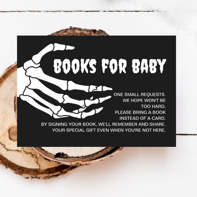 Carte D'accompagnement Baby shower Halloween Crâne Livres Pour Bébé (Créateur téléchargé)