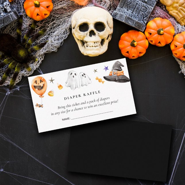 Carte D'accompagnement Baby shower Halloween Diaper Raffle (Créateur téléchargé)