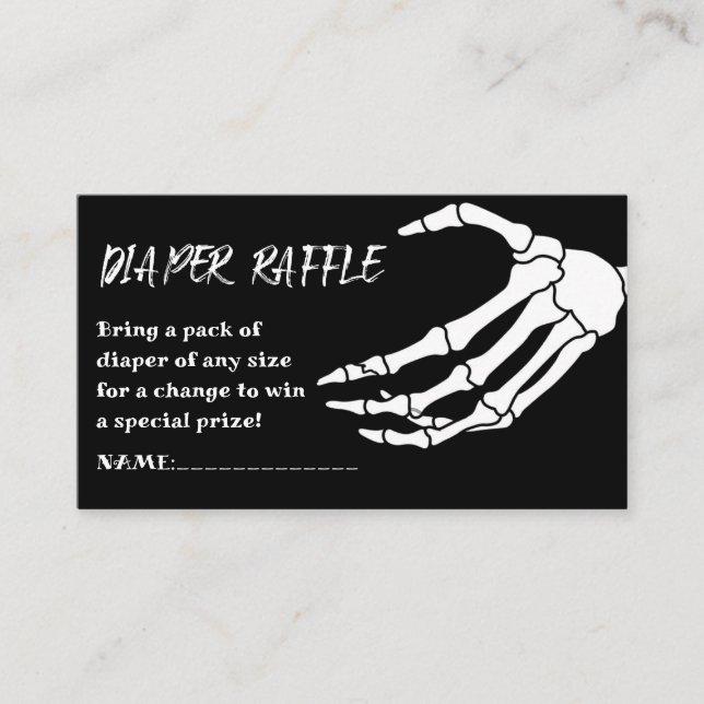 Carte D'accompagnement Baby shower Halloween Diaper Raffle (Devant)