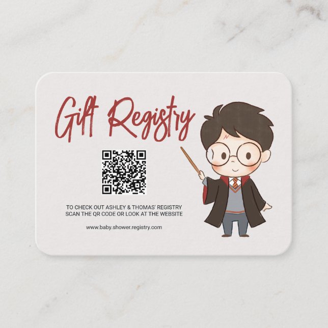 Carte D'accompagnement Baby shower Harry Potter simple (Devant)