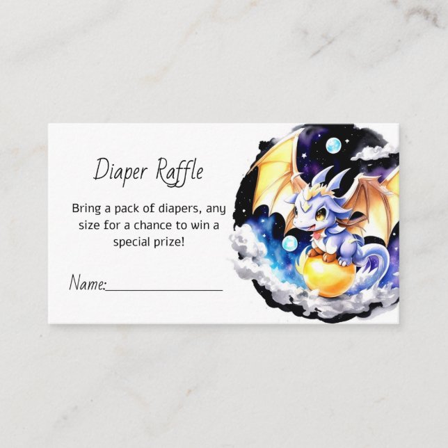 Carte D'accompagnement Baby shower inspiré par le dragon Raffle (Devant)