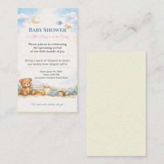 Carte D'accompagnement Baby Shower Invite | Teddy Bear Diaper Raffle