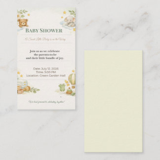 Carte D'accompagnement Baby Shower Invite | Teddy Bear & Elephant Card